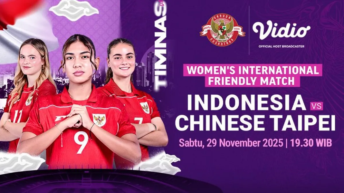 Siaran Langsung Timnas Indonesia Putri vs Chinese Taipei, FIFA Women’s Match Day Tayang di Vidio