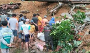 Bencana longsor terjadi di Jalan lintas penghubung Provinsi Lampung - Kaur Provinsi Bengkulu.