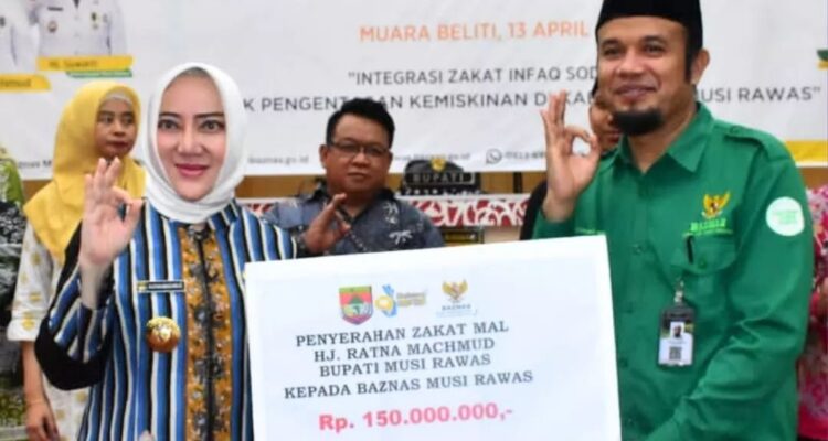 Badan Amil Zakat Nasional(Baznas) Kabupaten Musi Rawas, Provinsi Sumatera Selatan menerima uang Rp150 Juta.