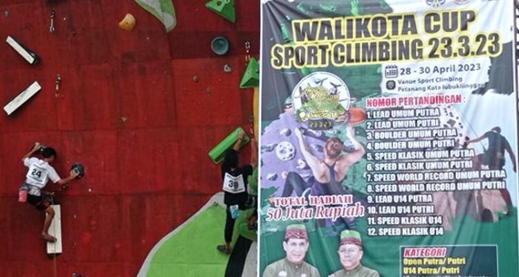 Walikota Cup Sport Climbing 23.3.23 se-Sumatera di Sport Center Kota Lubuklinggau dibuka Jumat 28 April 2023