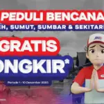 JNE Perpanjang Gratis Ongkir Bantuan Banjir Sumatera Hingga 10 Desember