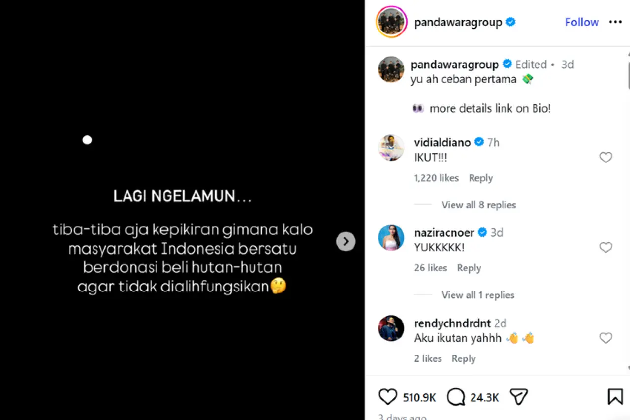 Denny Caknan & Denny Sumargo Siap Sumbang Rp 1 Miliar untuk Beli Hutan