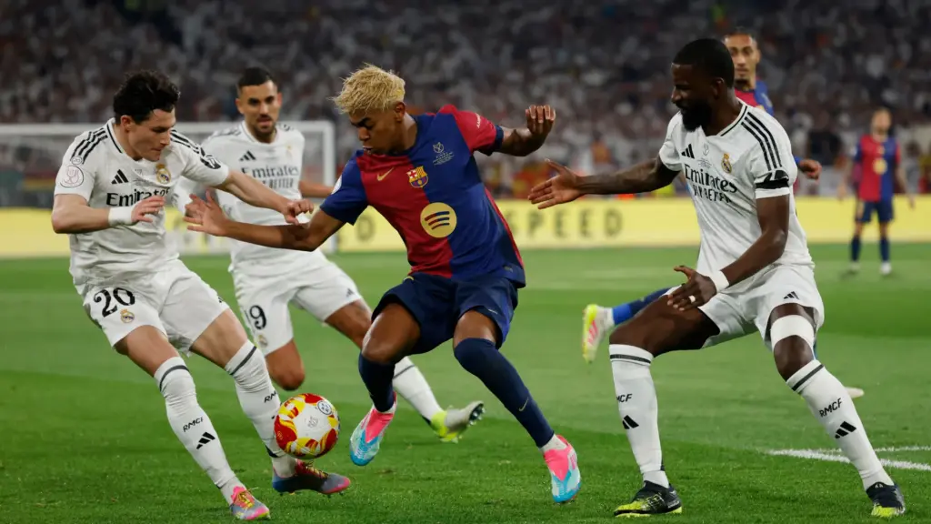 Lamine Yamal vs Real Madrid (Foto: Bein Sports)