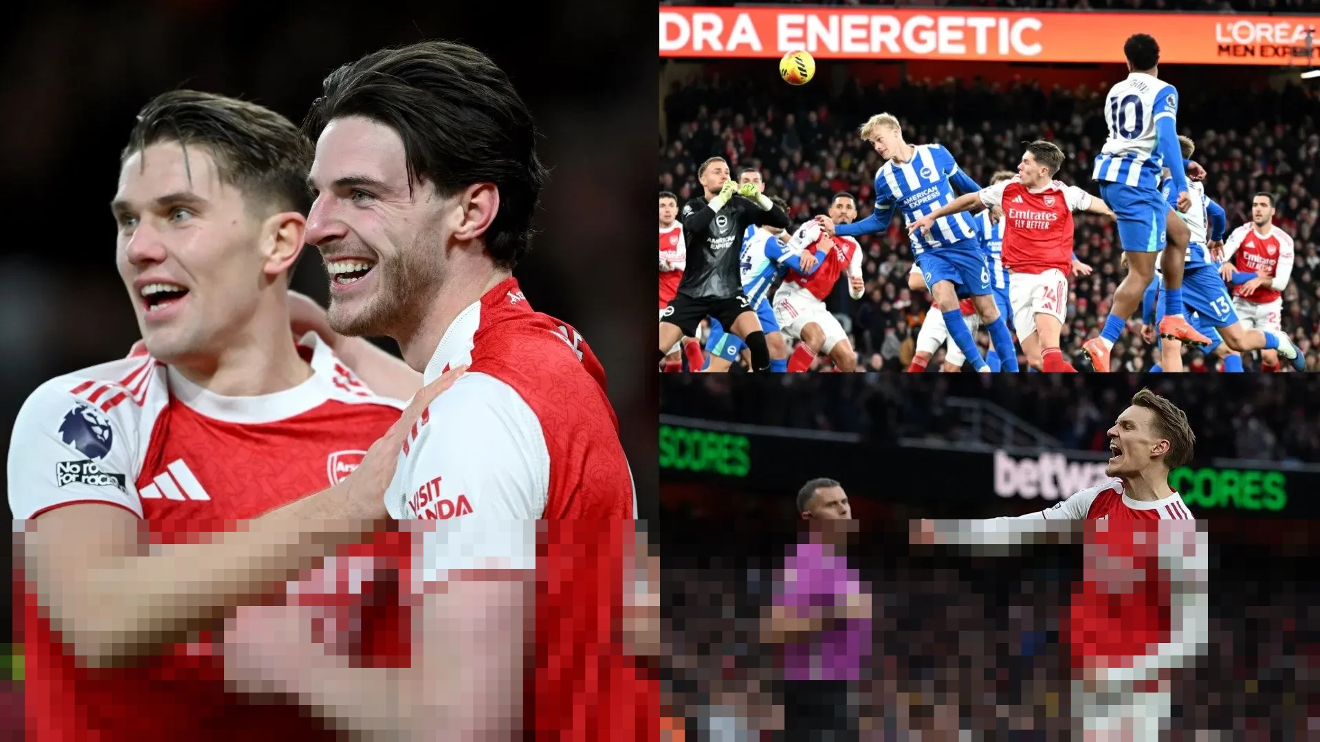Arsenal Kalahkan Brighton 2-1, Odegaard dan Gol Bunuh Diri Rutter Bawa The Gunners Puncaki Liga Inggris