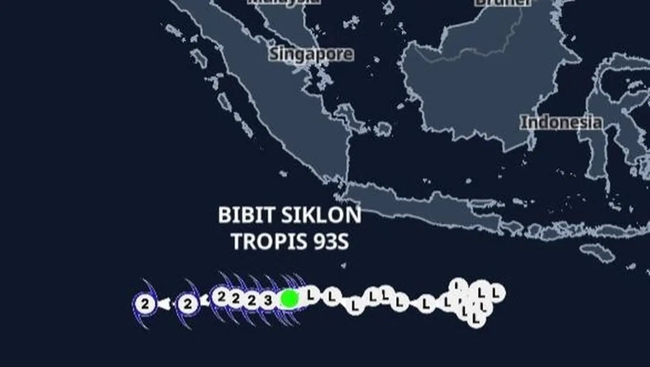 BMKG Peringatkan Bibit Siklon 93S Berpotensi Jadi Siklon Tropis Kategori 1 Malam Ini, Cuaca Ekstrem Mengintai