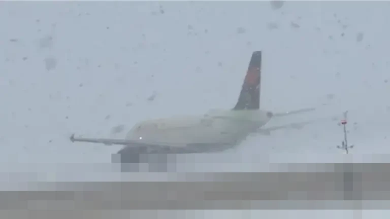 Detik-Detik Dramatis Pesawat Delta Air Lines Lepas Landas di Tengah Badai Salju Ekstrem New York