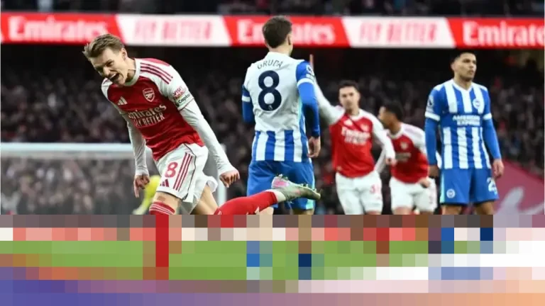 Gol Martin Odegaard Bawa Arsenal Unggul Sementara 1-0 atas Brighton di Babak Pertama