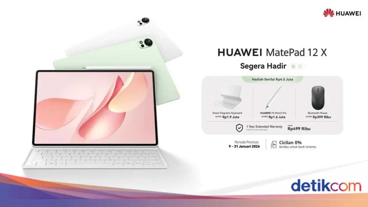 Huawei MatePad 12X 2026 Siap Meluncur, Tawarkan Produktivitas Setara PC dalam Genggaman Tablet Huawei MatePad 12X 2026 Siap Meluncur, Tawarkan Produktivitas Setara PC dalam Genggaman Tablet