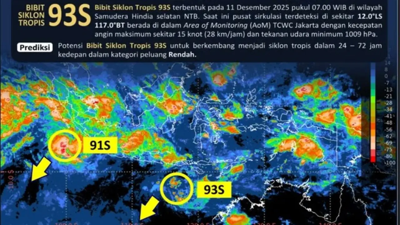 Anggota DPR Ingatkan Pemerintah Tak Anggap Remeh Bibit Siklon Tropis 93S di Samudra Hindia