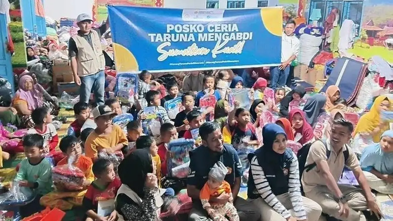 Karang Taruna Dirikan Posko Ceria Pulihkan Psikososial Anak Terdampak Bencana di Tapsel