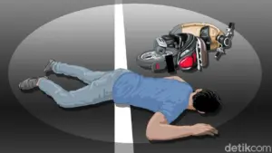 Pemotor Tewas Seketika Setelah Tabrak Truk Mogok di Jalan Raya Pontang-Tirtayasa Serang