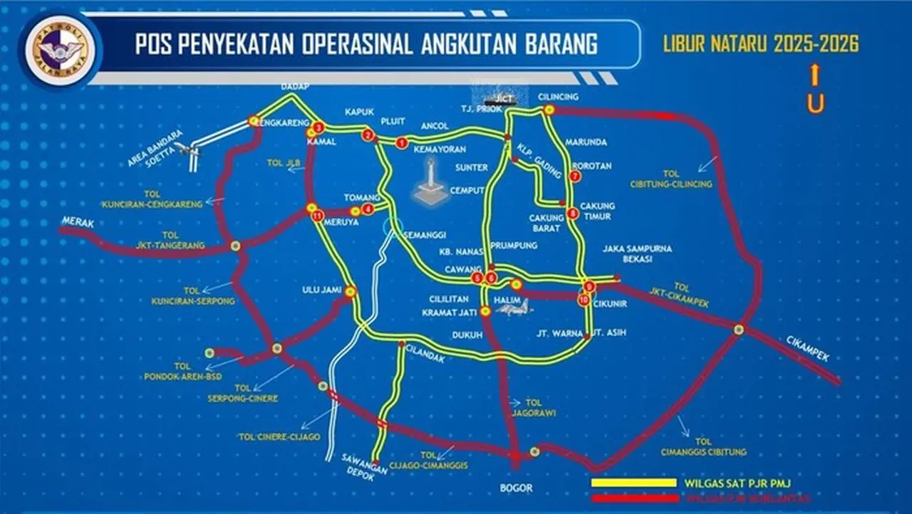 Polda Metro Jaya Siapkan Penyekatan Truk Sumbu Tiga di Tol Jabodetabek Jelang Nataru 2025-2026