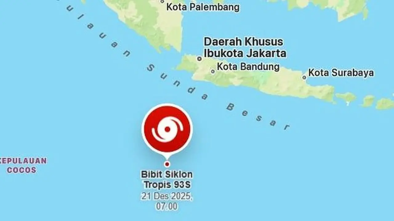 BMKG Peringatkan: Bibit Siklon 93S Diprediksi Menguat Jadi Siklon Tropis Kategori 2 Besok