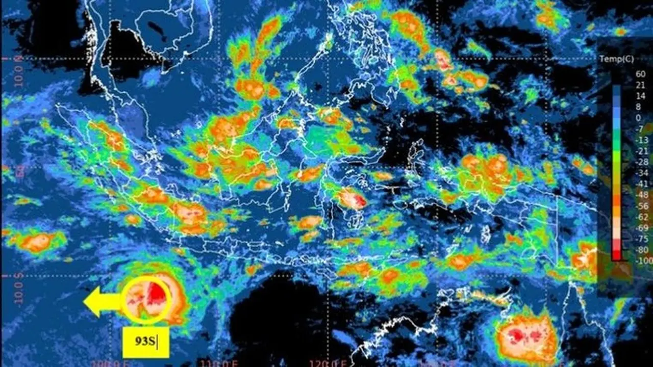 BMKG Prediksi Bibit Siklon 93S Menguat Jadi Siklon Tropis Kategori 2, Waspada Dampak Cuaca Ekstrem