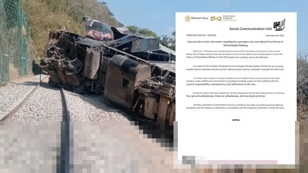 Kecelakaan Kereta di Oaxaca Meksiko: 13 Tewas, 98 Luka-luka, Presiden Sheinbaum Beri Atensi