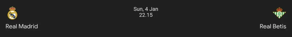 Real Madrid vs Real Betis