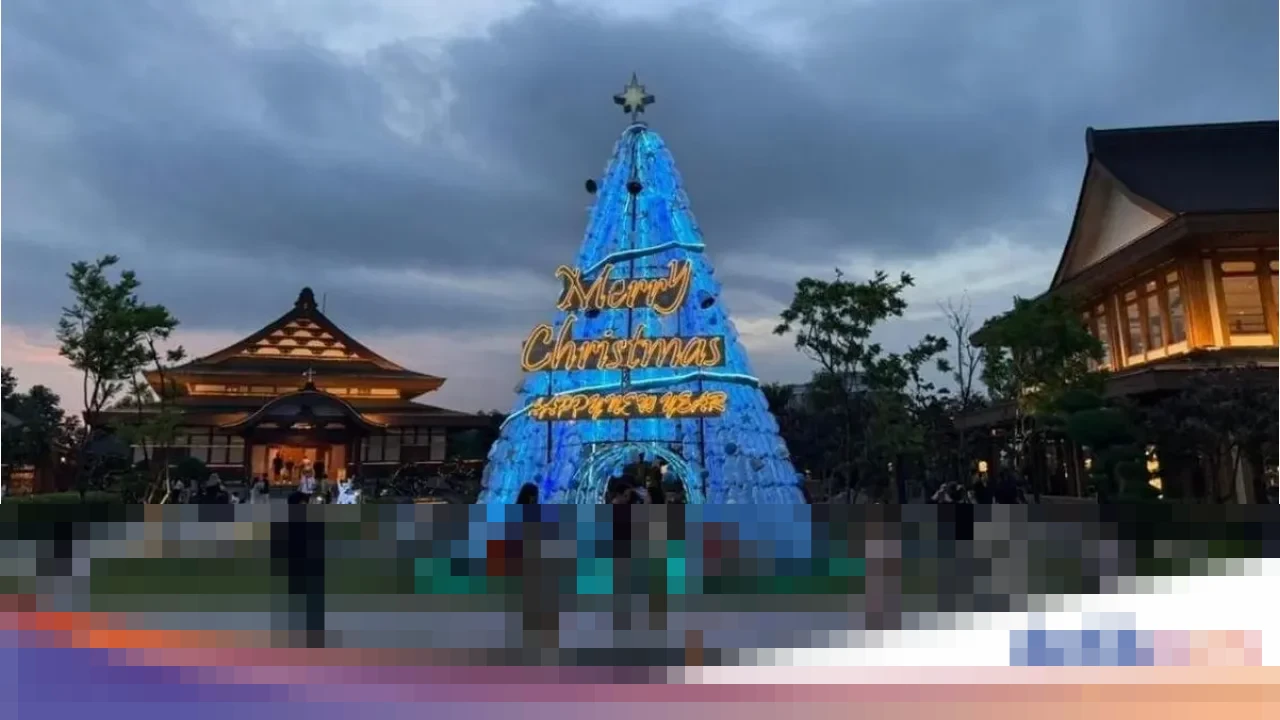 Pohon Natal Raksasa dari Galon Bekas Le Minerale: Inovasi Lingkungan Penuh Makna di Gereja Katolik