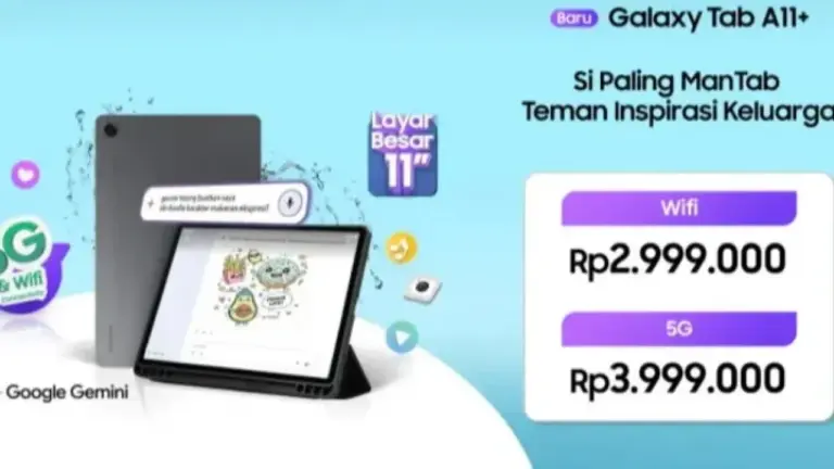 Samsung Luncurkan Galaxy Tab A11+ di Indonesia: Layar 11 Inci dan Fitur AI Canggih