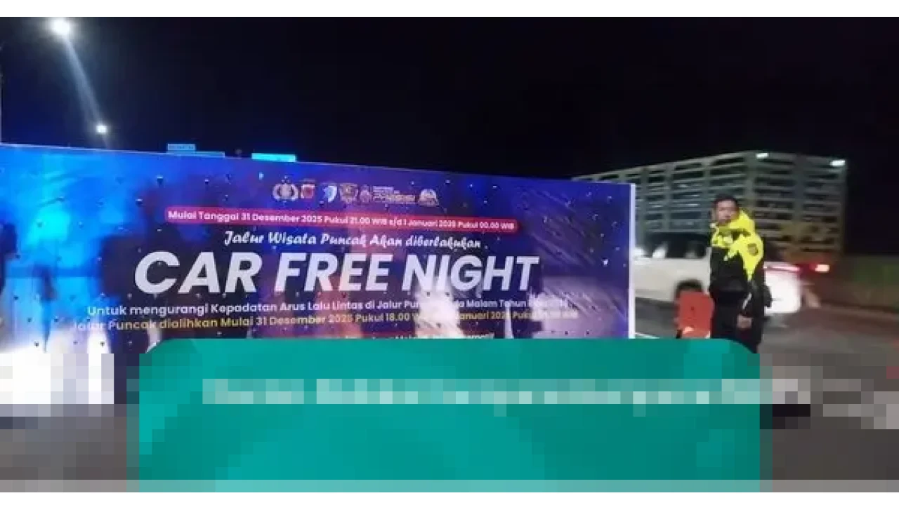 Satlantas Polres Bogor Tutup Total Jalur Puncak Menjelang Car Free Night Malam Tahun Baru 2026