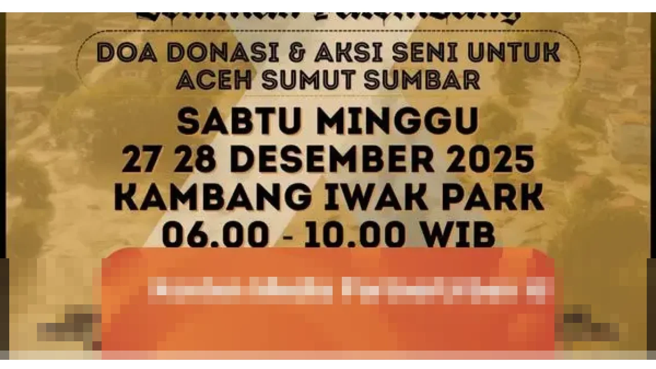 Seniman Palembang Gelar Konser Amal 2 Hari untuk Korban Bencana Sumatera