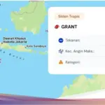 Siklon Tropis Grant Terbentuk di Selatan Lampung, BMKG Peringatkan Gelombang Tinggi hingga 2,5 Meter