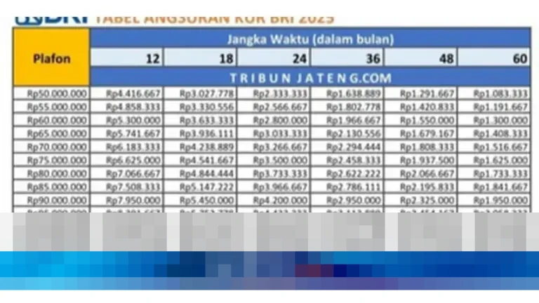 Simulasi Angsuran KUR BRI 2025: Pinjaman Rp 1 Juta hingga Rp 50 Juta, Bunga 6 Persen per Tahun