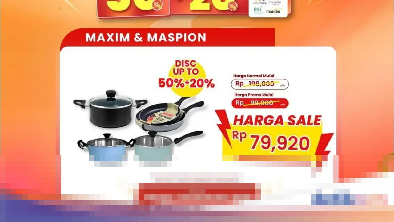Transmart Full Day Sale: Diskon Besar Perlengkapan Masak, Hemat hingga Rp 119 Ribu