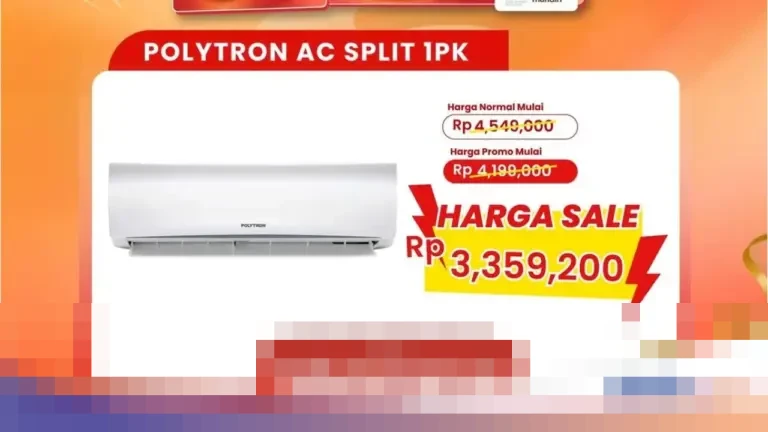 Transmart Full Day Sale Kembali Digelar, AC 1 PK Tersedia Hanya Rp 3,3 Juta dengan Diskon 50+20% Transmart Full Day Sale Kembali Digelar, AC 1 PK Tersedia Hanya Rp 3,3 Juta dengan Diskon 50+20%