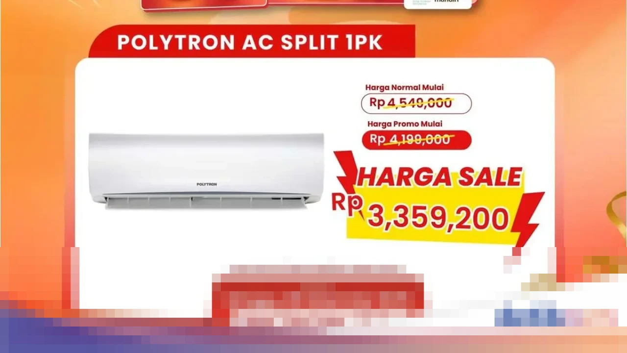 Transmart Full Day Sale Kembali Digelar, AC 1 PK Tersedia Hanya Rp 3,3 Juta dengan Diskon 50+20%