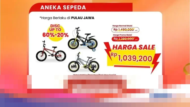 Transmart Full Day Sale: Sepeda Diskon Hingga 60+20 Persen, Harga Mulai Rp 1 Jutaan di Seluruh Indonesia