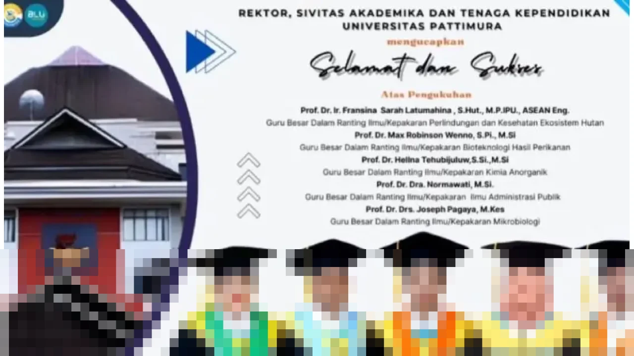 Unpatti Ambon Kukuhkan Lima Guru Besar Baru, Perkuat Kualitas Pendidikan Tinggi Maluku