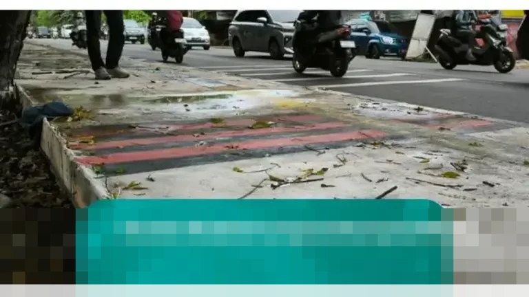 Warga Tangsel Kecewa, Guiding Block Tunanetra di Jalan Pahlawan Seribu Diganti Cat Kuning