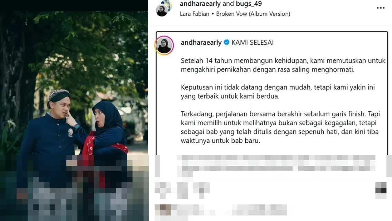 Andhara Early Beberkan Perceraian Damai dari Bugi Ramadhana Usai 14 Tahun Pernikahan Andhara Early Beberkan Perceraian Damai dari Bugi Ramadhana Usai 14 Tahun Pernikahan