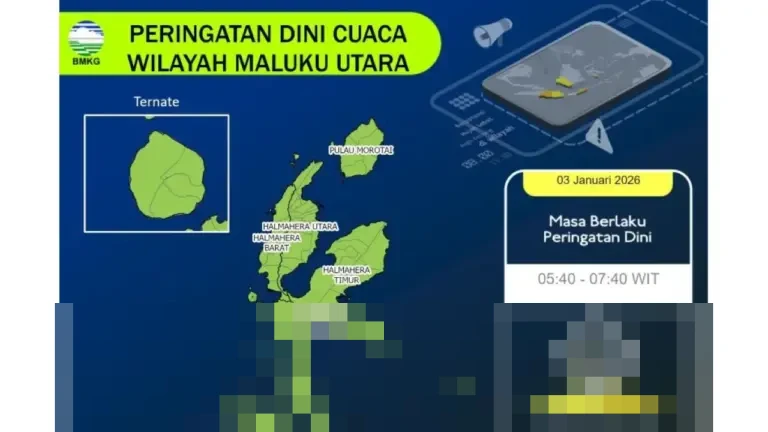 BMKG Sultan Baabullah Ternate Imbau Warga Maluku Utara Waspadai Potensi Cuaca Buruk dan Gelombang Tinggi Akhir Pekan Ini