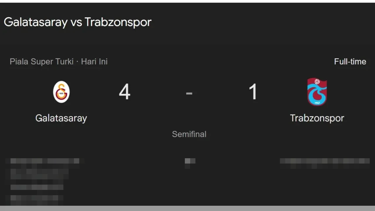 Galatasaray Pesta Gol 4-1 Lawan Trabzonspor, Trofi Piala Super Turki 2026 Jadi Pembuka Tahun Manis