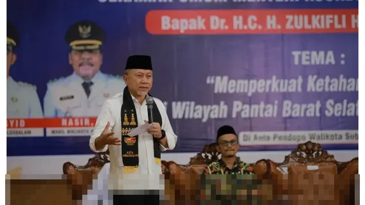 Menko Pangan Zulkifli Hasan Tekankan Peran Strategis Subulussalam dalam Rantai Pasok Pangan Nasional