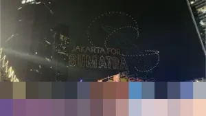 Pertunjukan Drone ‘Jakarta for Sumatra’ Hiasi Langit Bundaran HI Sambut Tahun Baru 2026