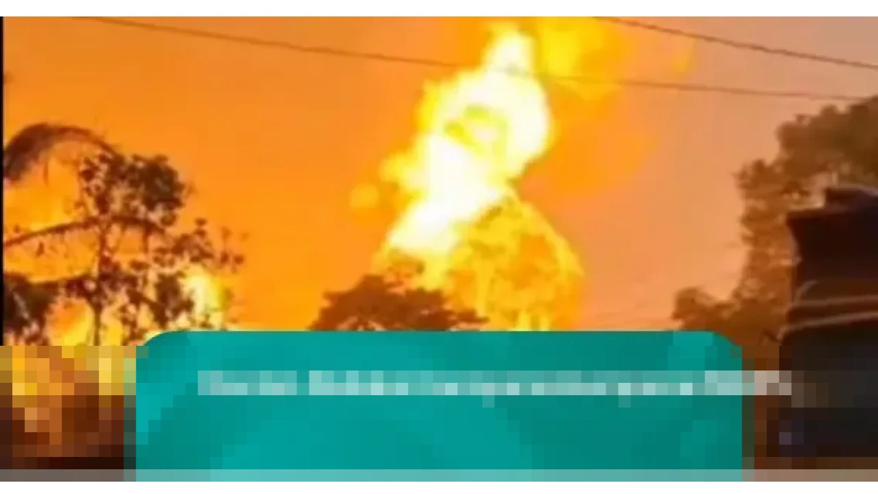 Pipa Gas PT TGI Meledak di Indragiri Hilir Riau, Api Berkobar 15 Meter, Lalu Lintas Ditutup Sementara