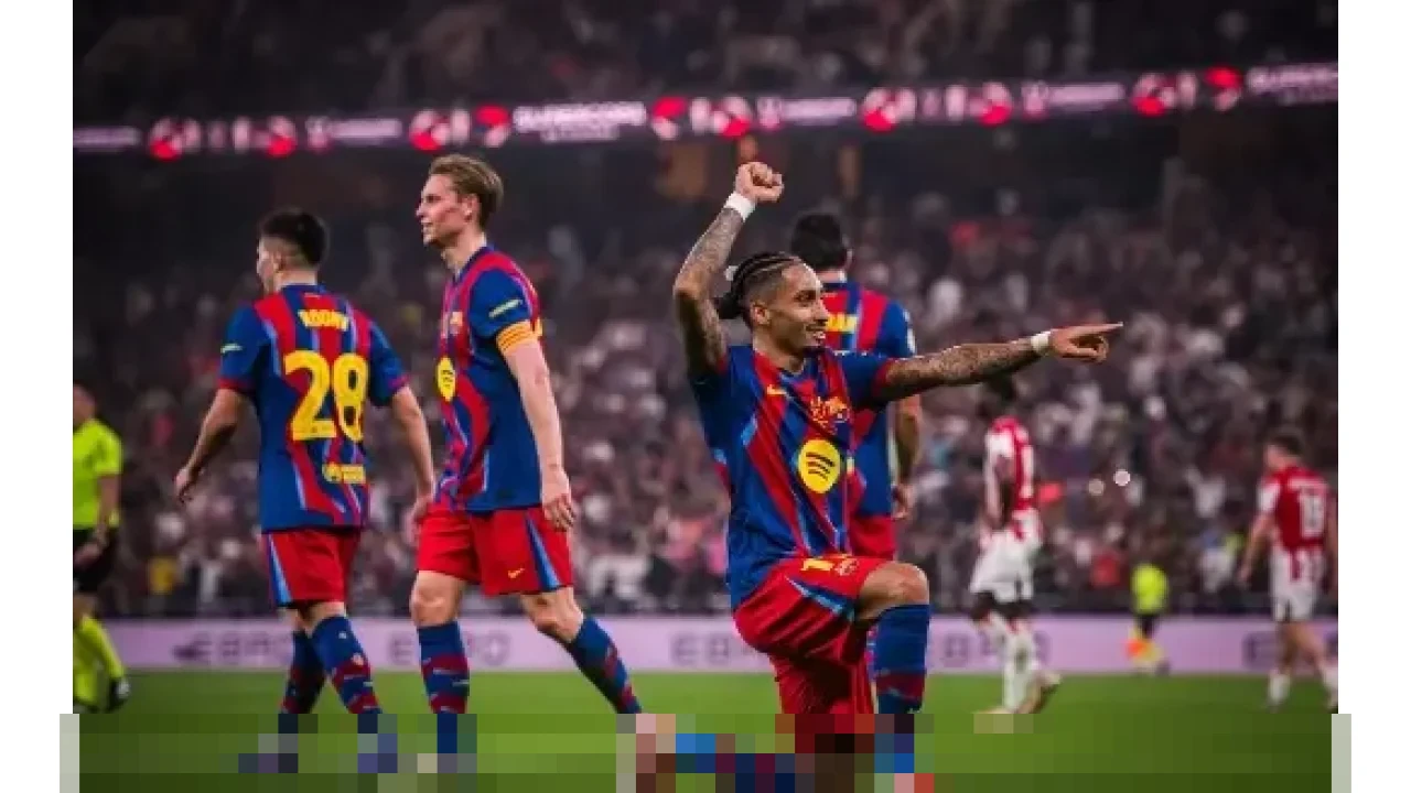 Raphinha Gemilang, Barcelona Hancurkan Athletic Bilbao 5-0, Melaju ke Final Piala Super Spanyol