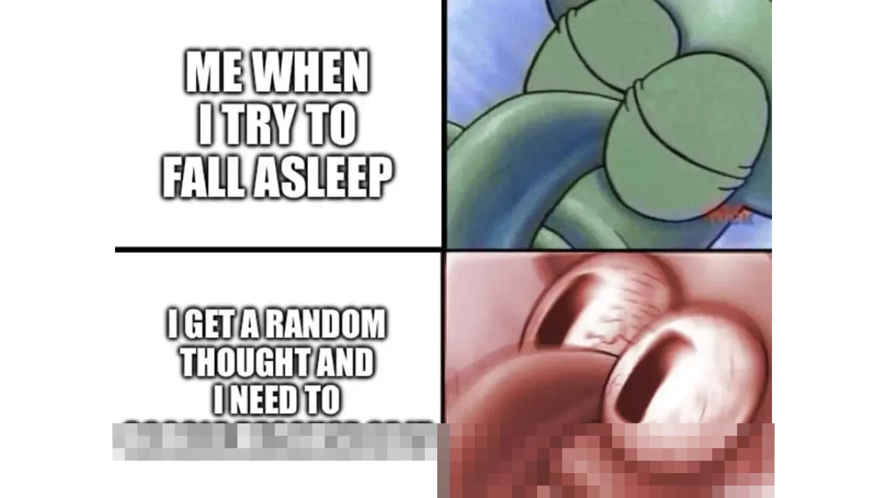 Terjebak Overthinking Saat Berusaha Tidur? 8 Meme Kartun Ini Pasti Relate denganmu Terjebak Overthinking Saat Berusaha Tidur? 8 Meme Kartun Ini Pasti Relate denganmu